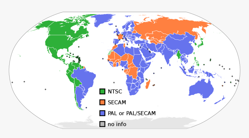 Pal Secam Ntsc Map, HD Png Download, Free Download