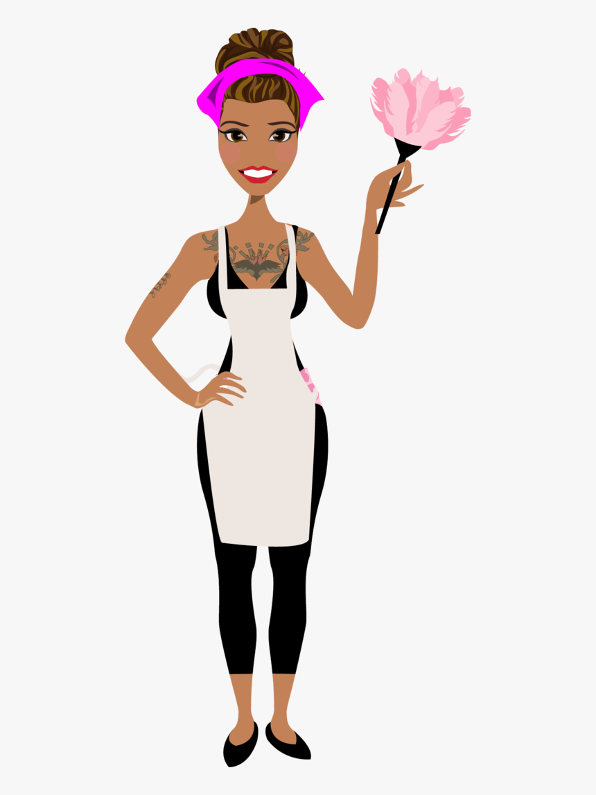 Custom Portrait Illustration Of - Cleaning Lady Cartoon Png, Transparent Png, Free Download