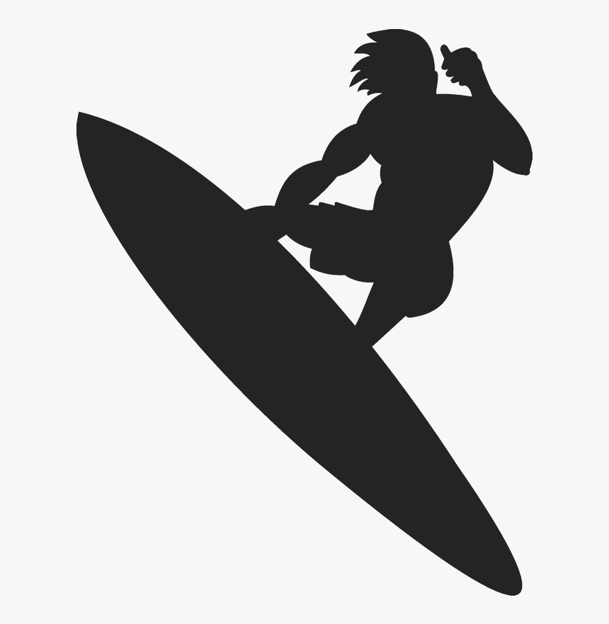 Big Wave Surfing Surfboard - Surfer Silhouette, HD Png Download, Free Download