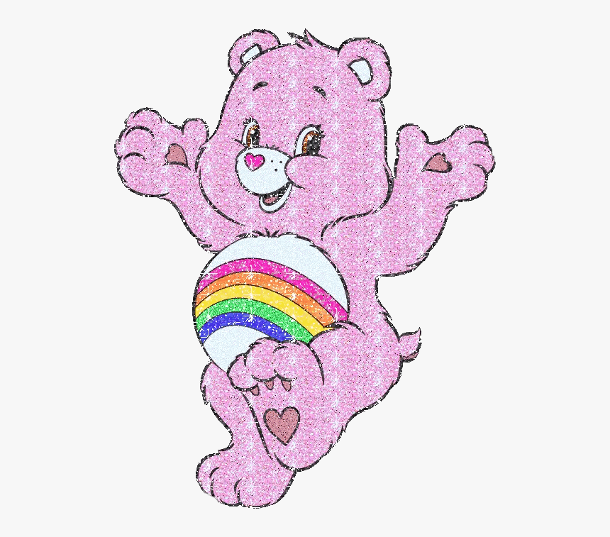#carebear #cheerbear #pink #glitter #png #freetoedit - Pink Care Bear Cartoon, Transparent Png, Free Download