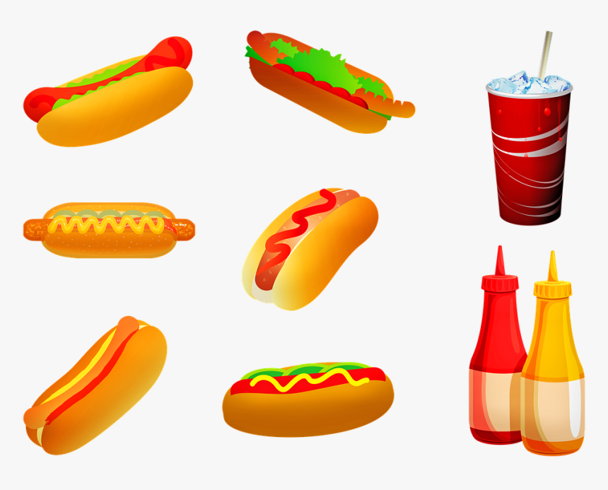 Hot Dogs, Drink, Soda, Mustard, Ketchup, Food, Menu - Perros Calientes Png, Transparent Png, Free Download