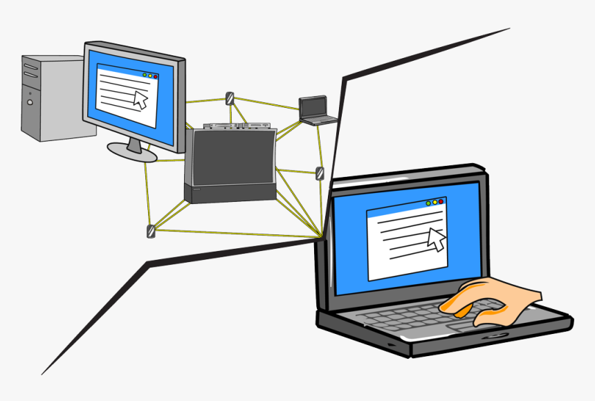 Home Networking - Computer Remote Access Clipart, HD Png Download, Free Download