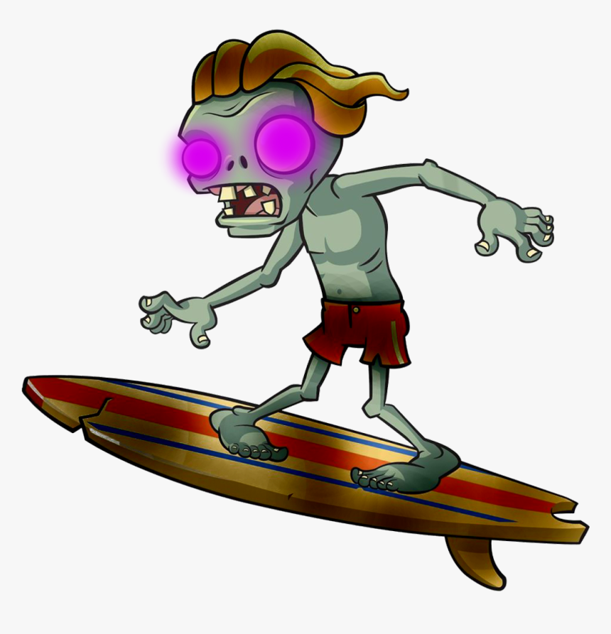 Graphic Free Stock Image Boot Leg Surfer Zombie Png - Plants Vs Zombies Surfer, Transparent Png, Free Download