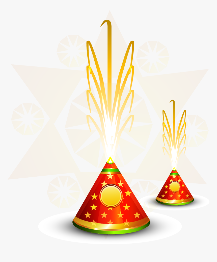 Vector Diwali Fireworks Firecracker Hindi Free Clipart - Clipart Diwali Crackers Png, Transparent Png, Free Download