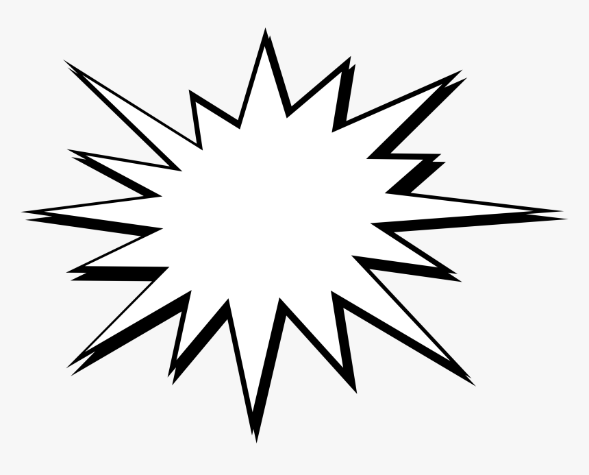 Comic Boom Vector - Transparent Explosion Clip Art Black And White, HD Png Download, Free Download