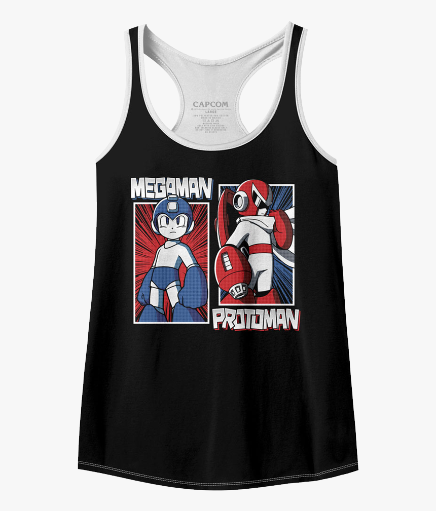 Mega Man Rock & Blues Black/white Womens Racerback - Mega Man, HD Png Download, Free Download