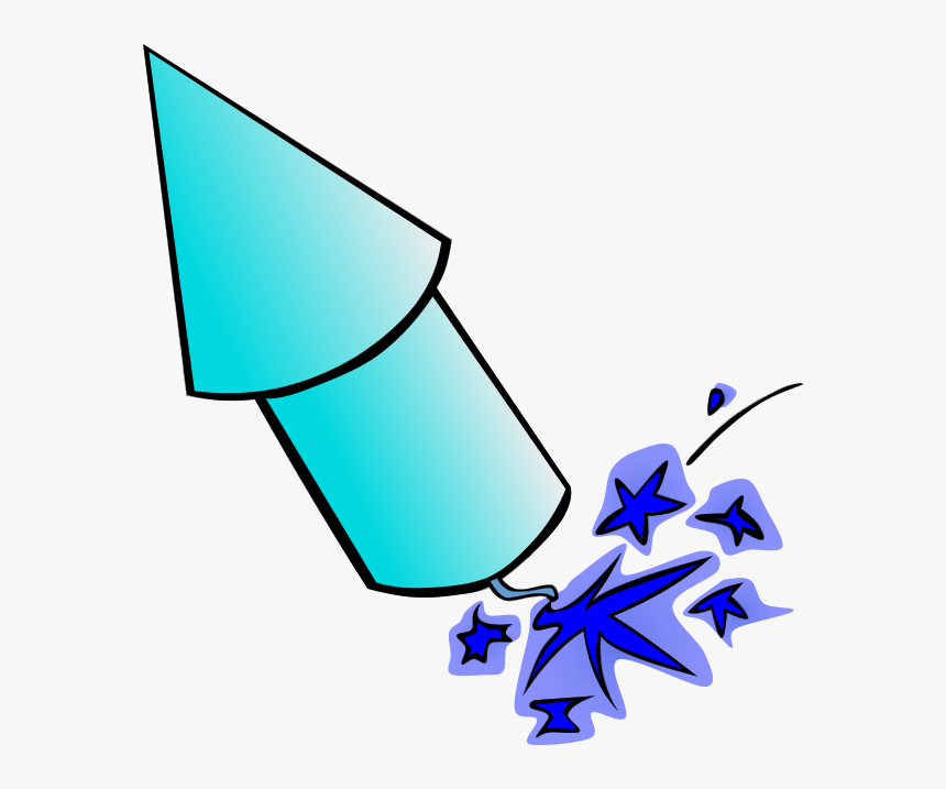 Clipart Fireworks Vector - Blue Rocket Fireworks, HD Png Download, Free Download