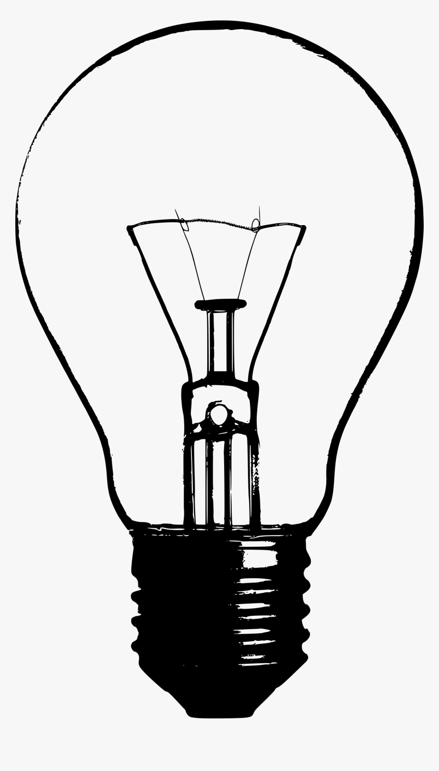 Transparent Broken Light Bulb Png - Bulb Clip Art Black And White, Png Download, Free Download