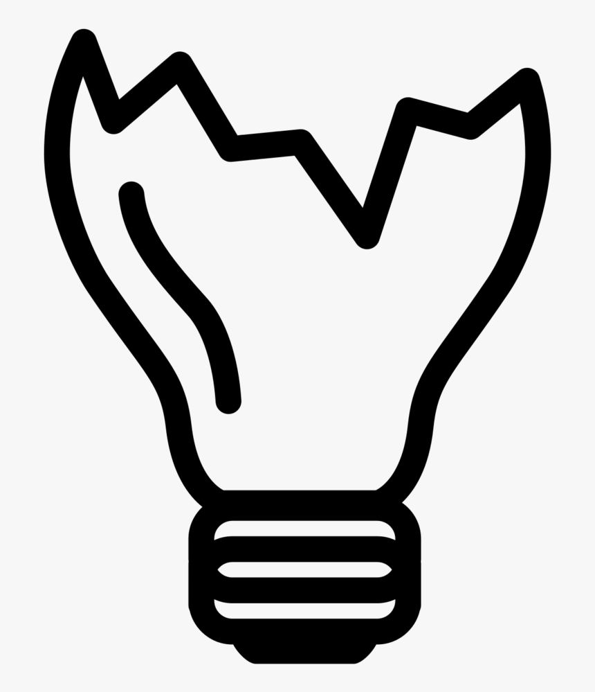 Broken Light Bulb Drawing , Png Download - Broken Light Bulb Icon Png, Transparent Png, Free Download