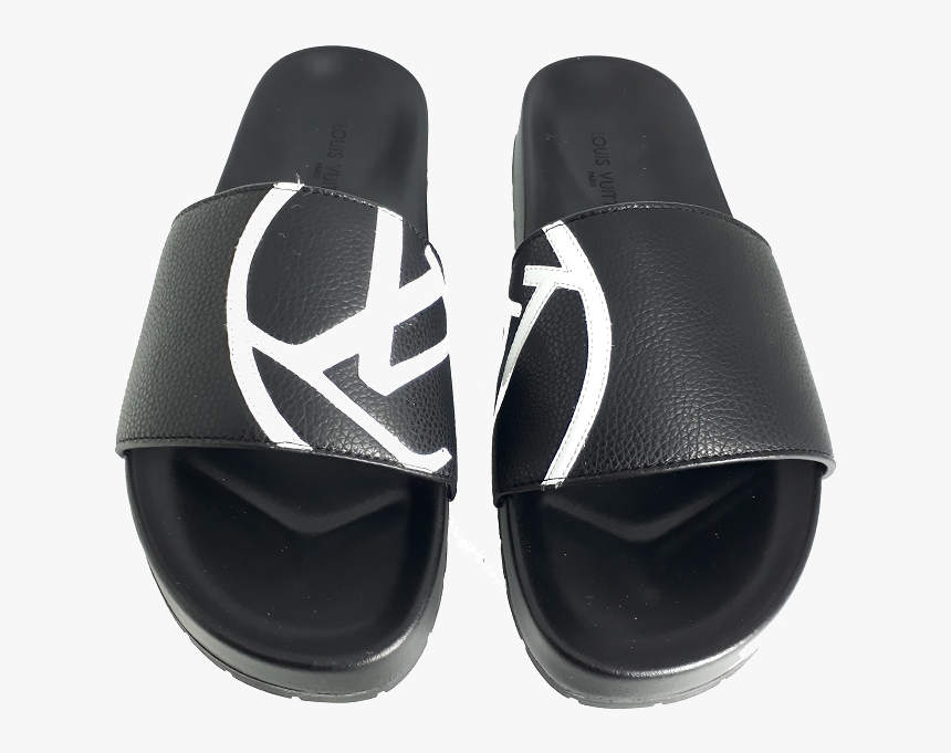 Louis Vuitton Black Slide - Louis Vuitton Flip Flop Palm, HD Png ...