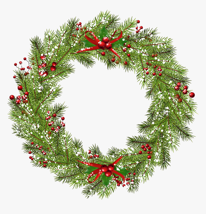 Wreath Christmas Clip Art - Christmas Wreath Png Free, Transparent Png, Free Download