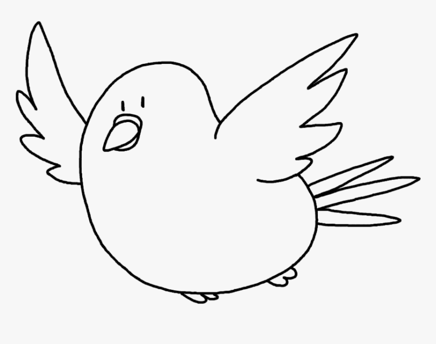 Flying Owl Line Drawing - Cartoon Drawing Of A Bird, HD Png Download, Free Download