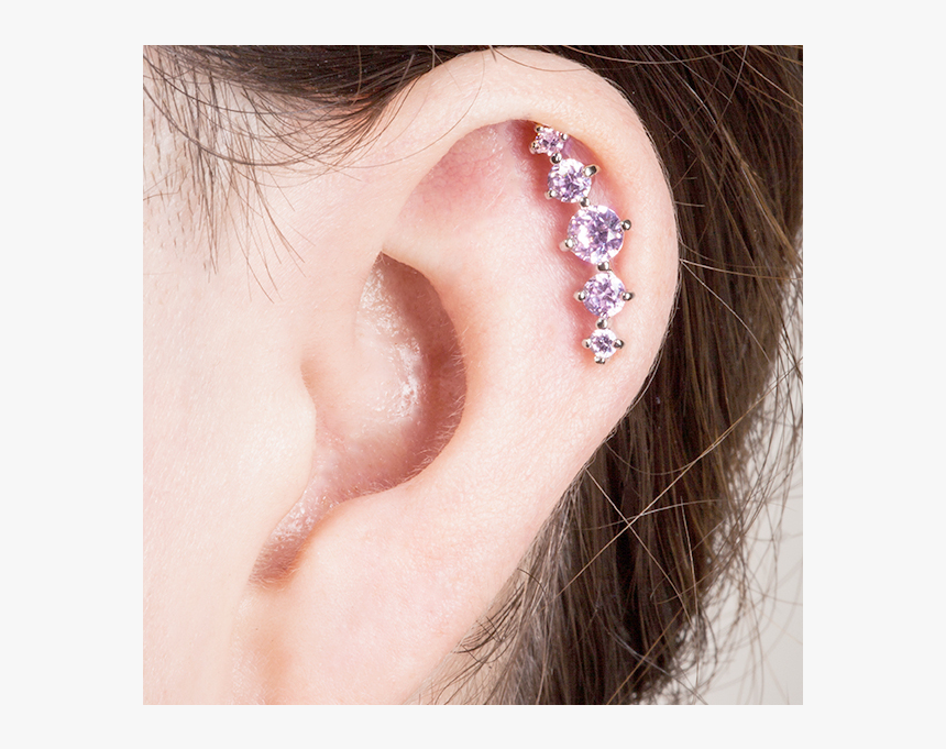 Clip Art Piercing Photo - 5 Gem Cartilage Earring, HD Png Download, Free Download