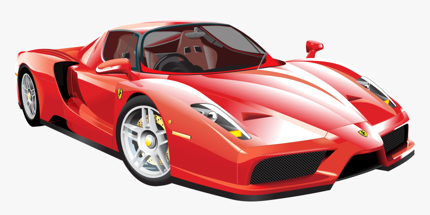 Red Ferrari Car Png Clip Art - Sport Car Clip Png, Transparent Png, Free Download