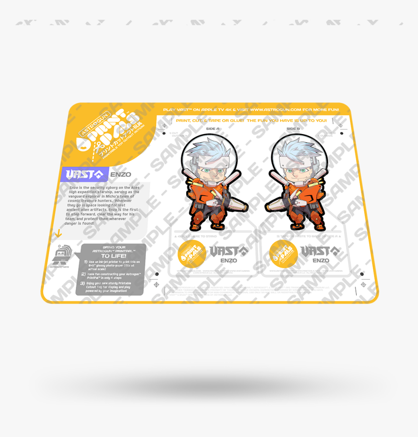 Astrogun™ Printpals™ - Enzo - Sheet Example - Illustration, HD Png Download, Free Download