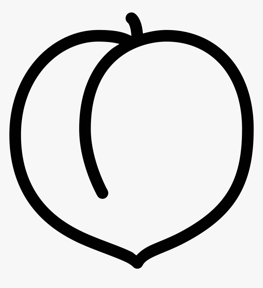 Clip Art Black And White Peach - Black And White Peaches, HD Png Download, Free Download