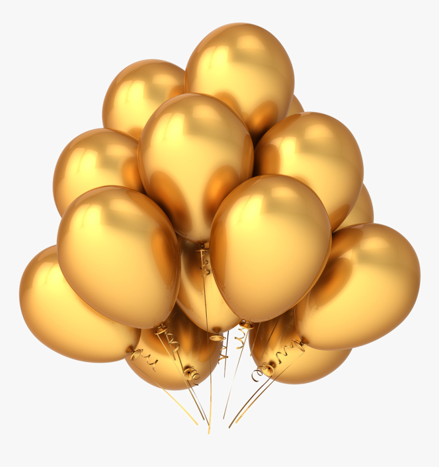 Gold Balloons Png - Gold Birthday Hat Png, Transparent Png, Free Download