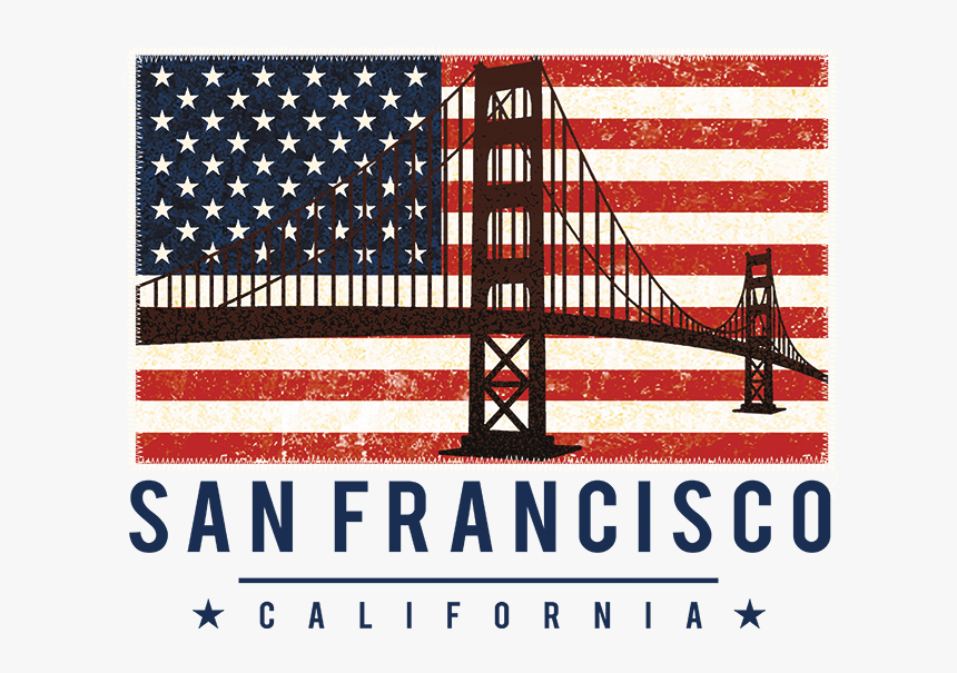 San Francisco Flag Stitch Border Stock Transfer - America Flag, HD Png Download, Free Download