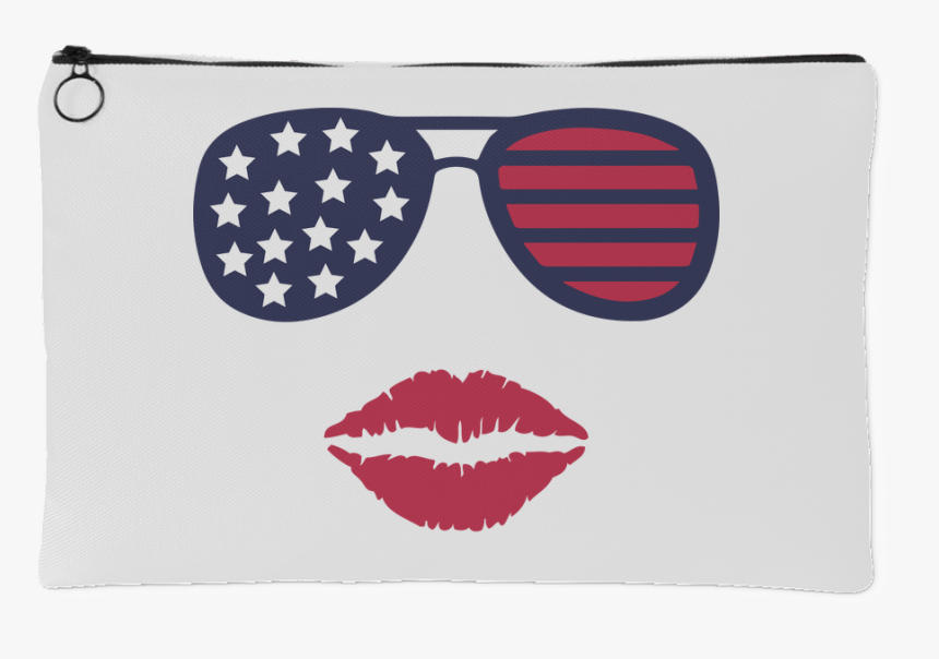 Patriotic Stars & Stripes Sunglasses & Lips - Lips Clip Art, HD Png Download, Free Download