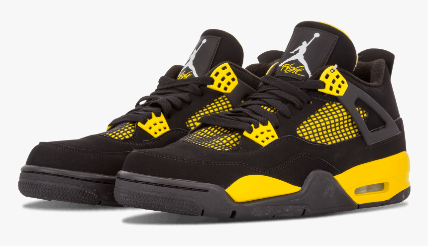 Air Jordan 4 Thunder 308497-008 - Air Jordan 4 Retro Yellow, HD Png Download, Free Download