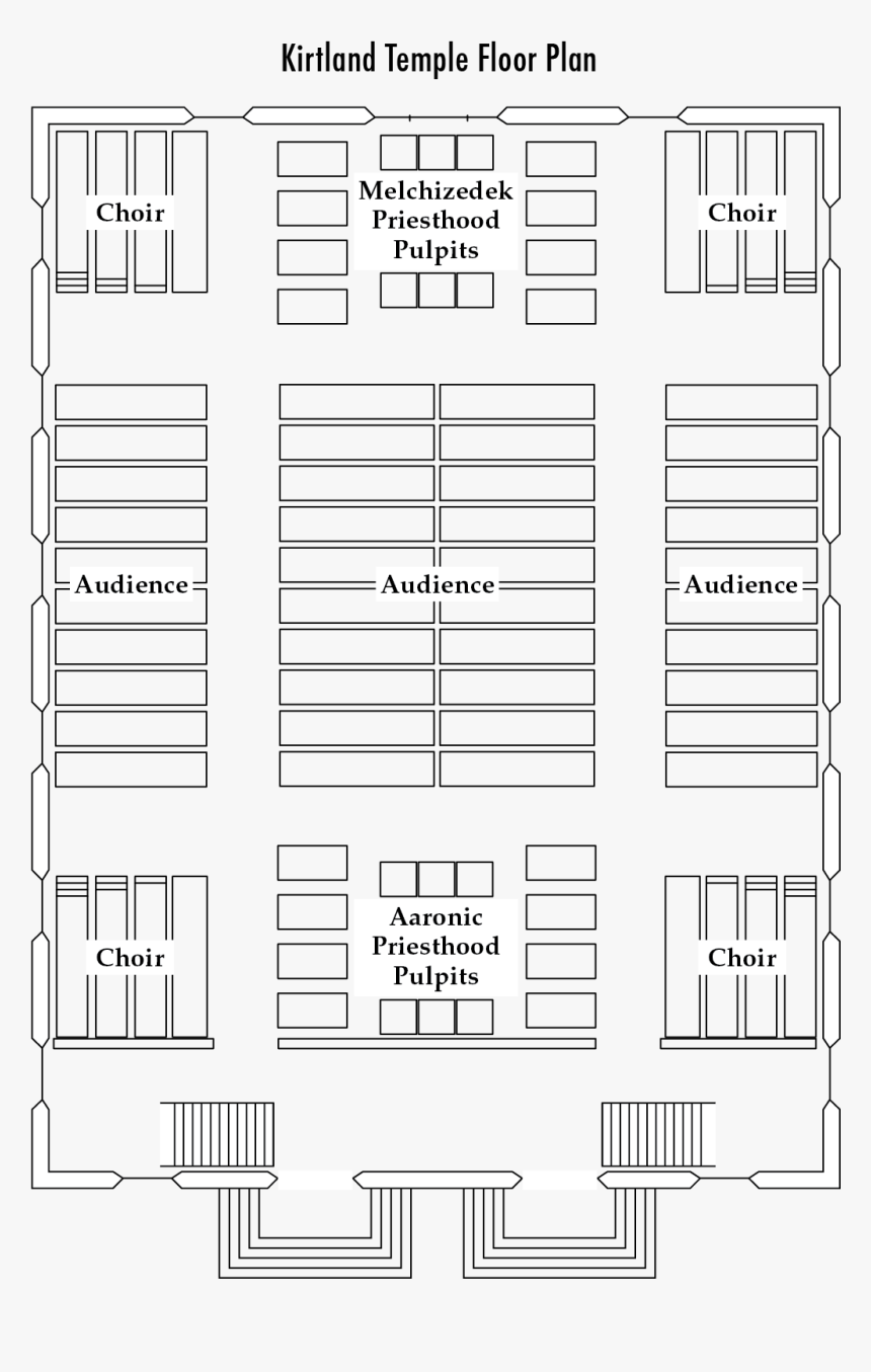 An Outline Of The Main Floor Of The Kirtland Temple - Kirtland Temple Layout, HD Png Download, Free Download