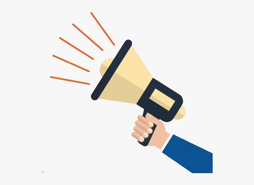 Hand Holding Megaphone Illustration In Flat Style F - Illustration, HD Png Download, Free Download