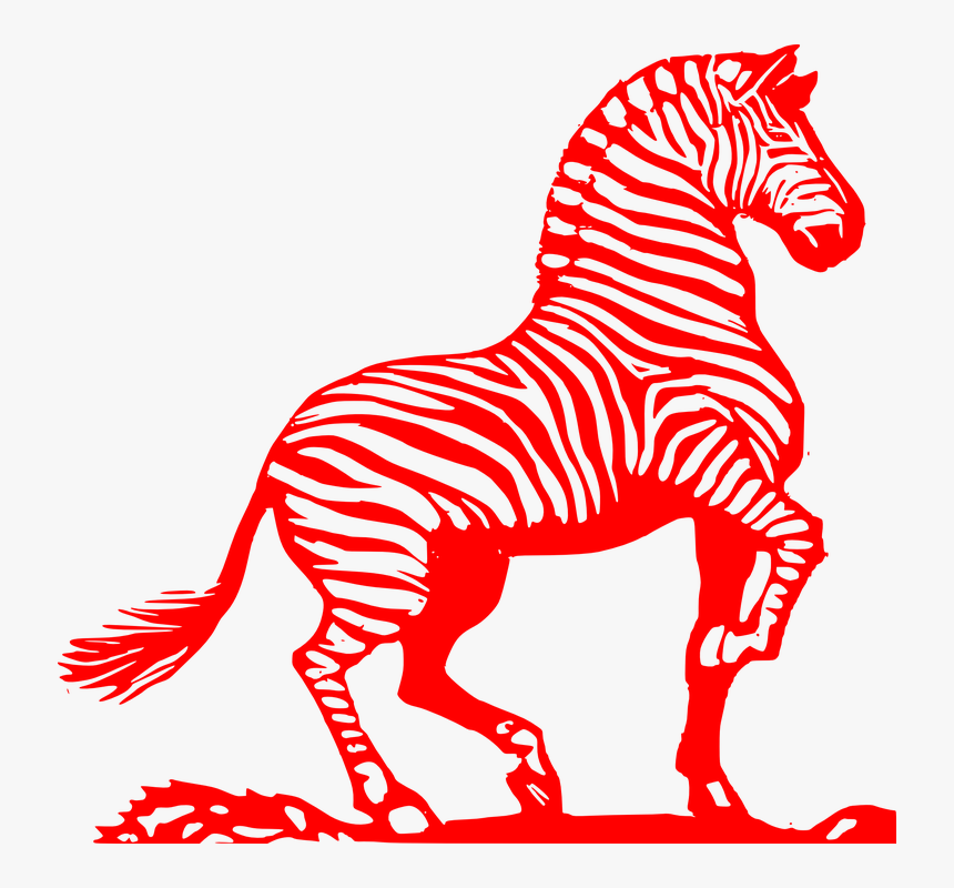 Zebra, Fighting, Threatening, Stripes, Red, Power - Clipart Of Zebra, HD Png Download, Free Download
