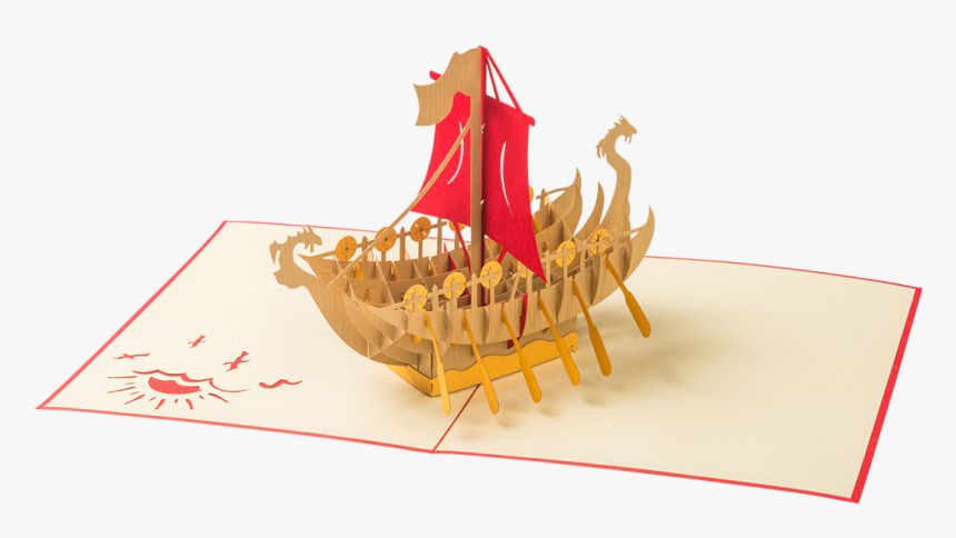 Bold A 3-d Teak Viking Ship In Startling Detail, With - Carrack, HD Png Download, Free Download