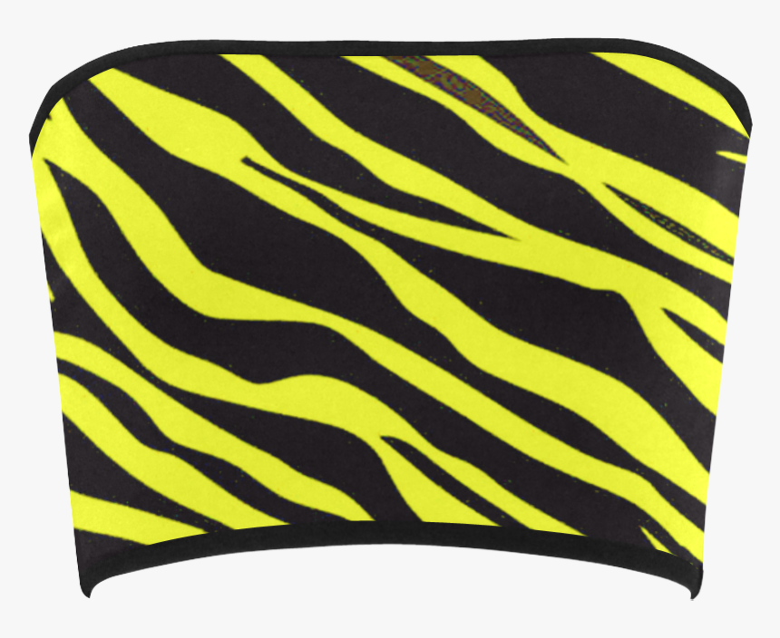 Neon Yellow Zebra Stripes Bandeau Top - Illustration, HD Png Download, Free Download