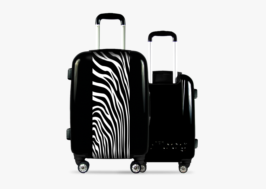 Black Suitcase Zebra Stripes - Suitcase, HD Png Download, Free Download
