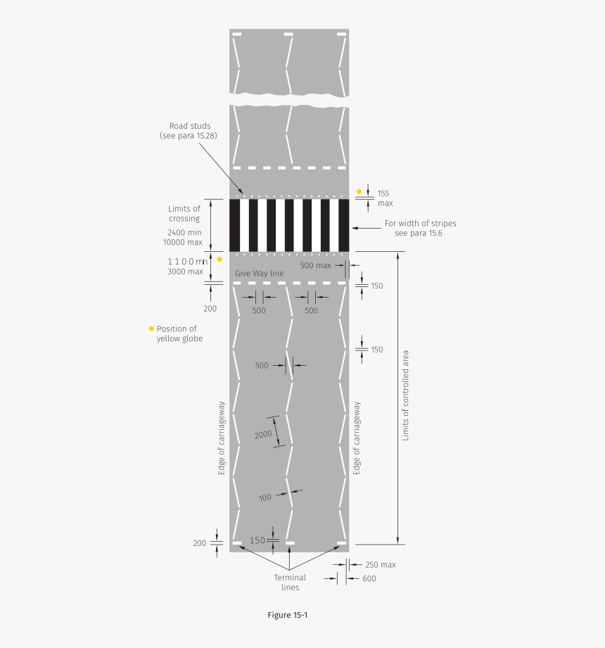 Traffic Signs Manual Chapter 5 2004 Figure - Zebra Crossing Dimensions, HD Png Download, Free Download