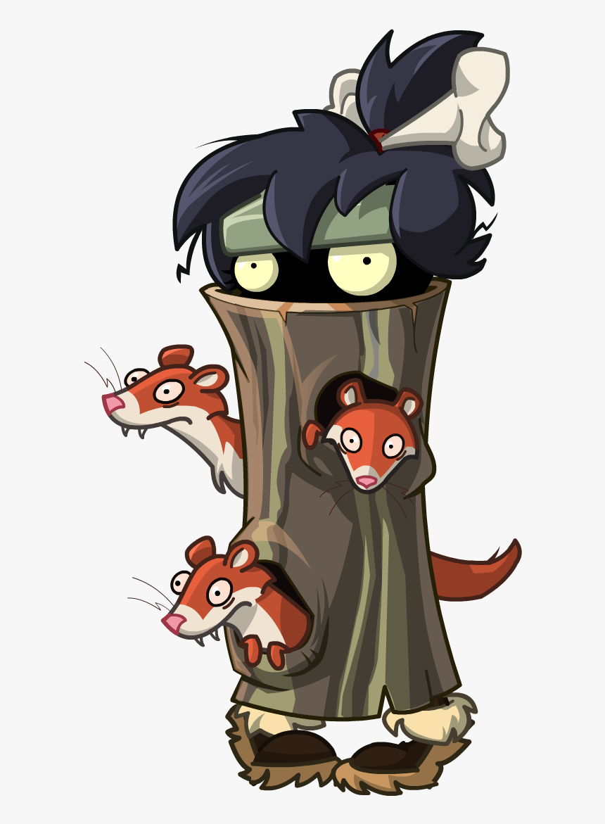 Weasel Hoarder Zombie With Log - Pvz 2 Frostbite Caves Zombie, HD Png Download, Free Download