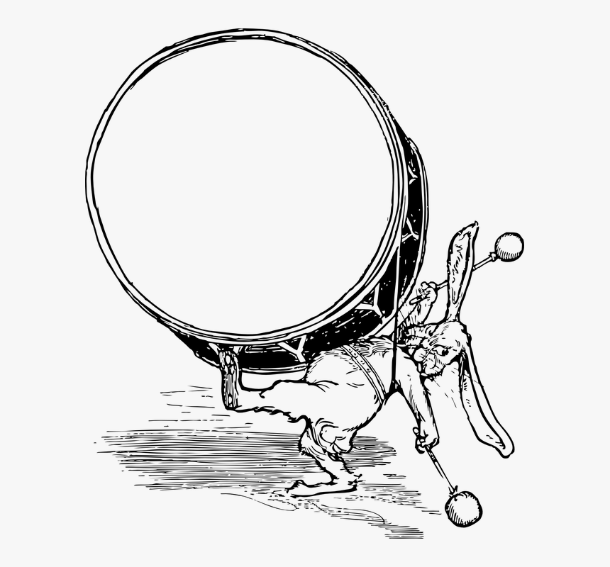 Drum, Big, Bunny, Rabbit, Instrument, Bang, Energizer - Rabbit Drum Clipart, HD Png Download, Free Download
