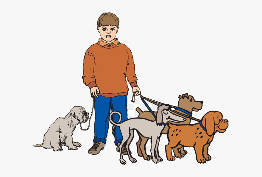 Dog Walking Treeing Walker Coonhound Clip Art Others - Dog Walker Clipart, HD Png Download, Free Download