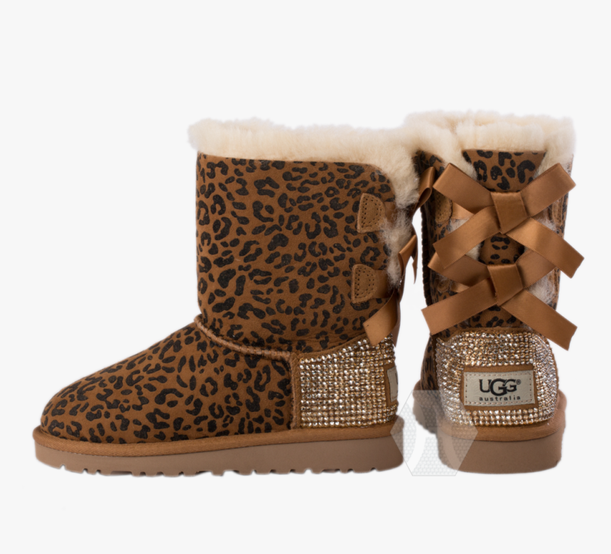 Toddler Ugg Bailey Bow Rosette Frosted By Harriet & - Ugg Boots With Cheetah Print Bows, HD Png Download, Free Download
