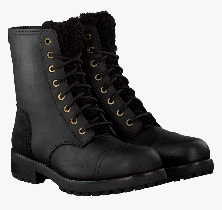 Black Ugg Lace-up Boots Kilmer Exposed Fur - Herren Stiefel, HD Png Download, Free Download