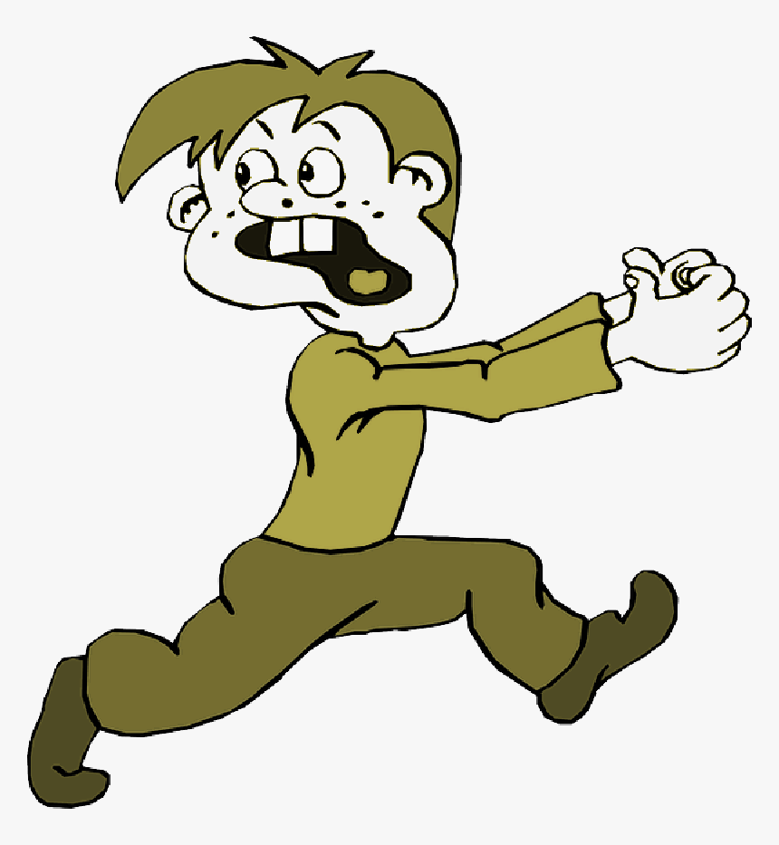 Cartoon Person Running Away - Running Kid Clipart Png, Transparent Png, Free Download