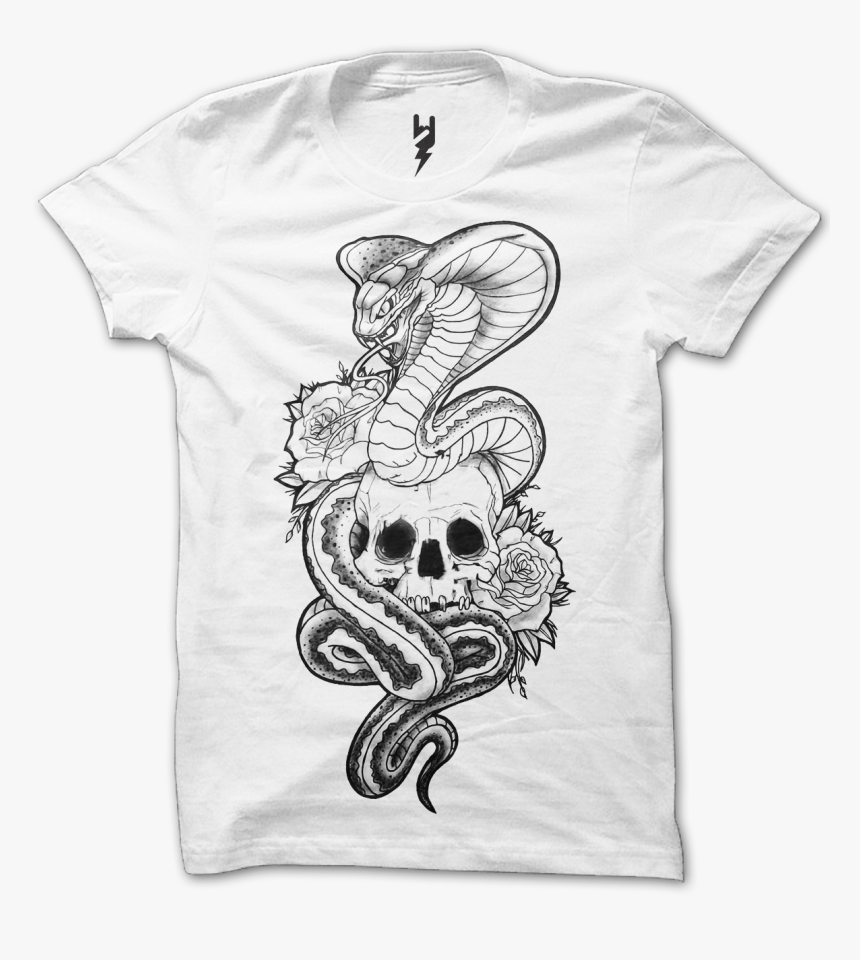 Skull X Snake Tattoo From Xteas Created For The Launch - Skull Roses And Snake Tattoo, HD Png Download, Free Download