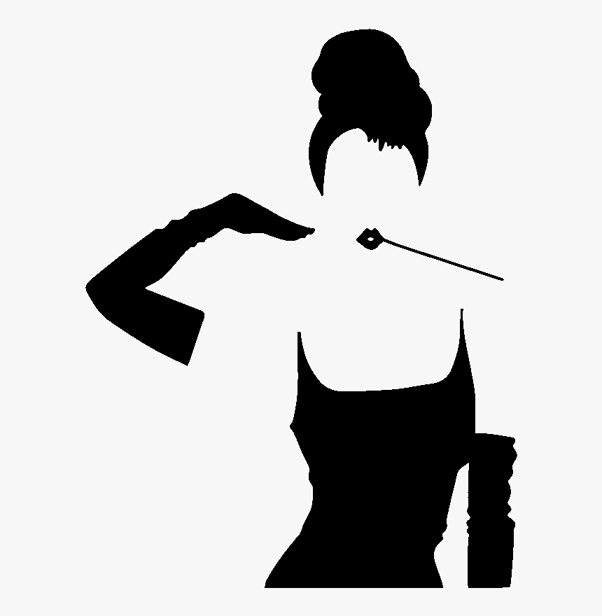 Sticker Silhouette Femme Elegante Ambiance Sticker - Audrey Hepburn Silhouette Vector, HD Png Download, Free Download