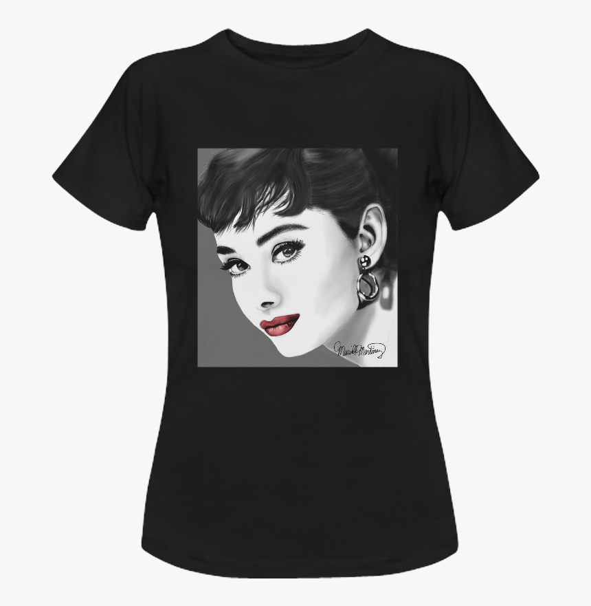Audrey Hepburn Red Lips Women"s Classic T-shirt - เสื้อ ยืด สี ขาว นาง แบบ, HD Png Download, Free Download