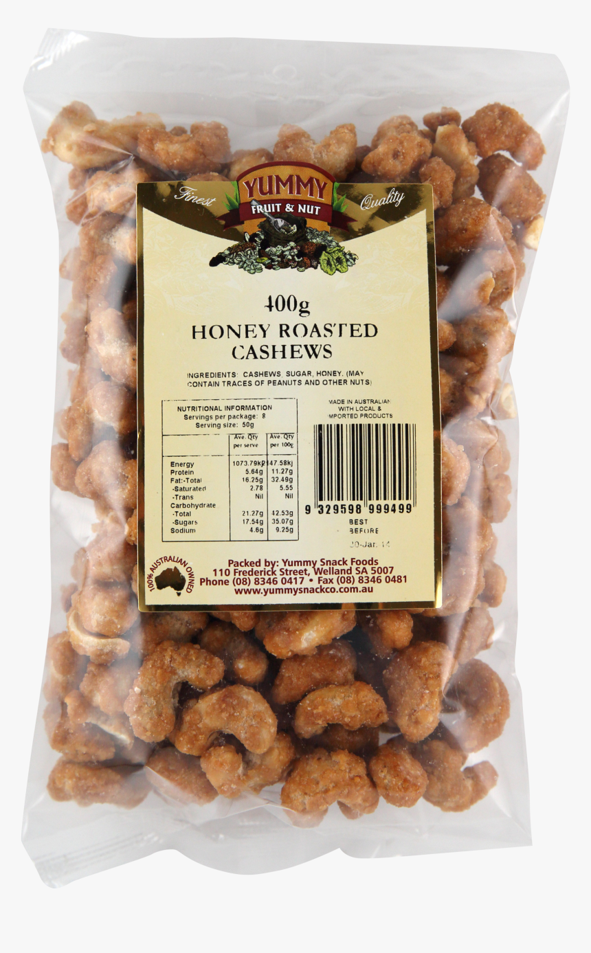 Cashews Honey Roasted 400g - Cranberry Bean, HD Png Download, Free Download