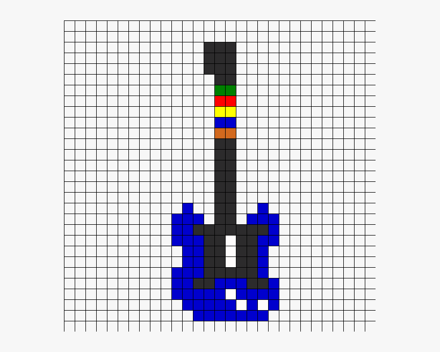 Guitar Hero Perler Bead Pattern / Bead Sprite - Guitar Perler Bead Patterns, HD Png Download, Free Download