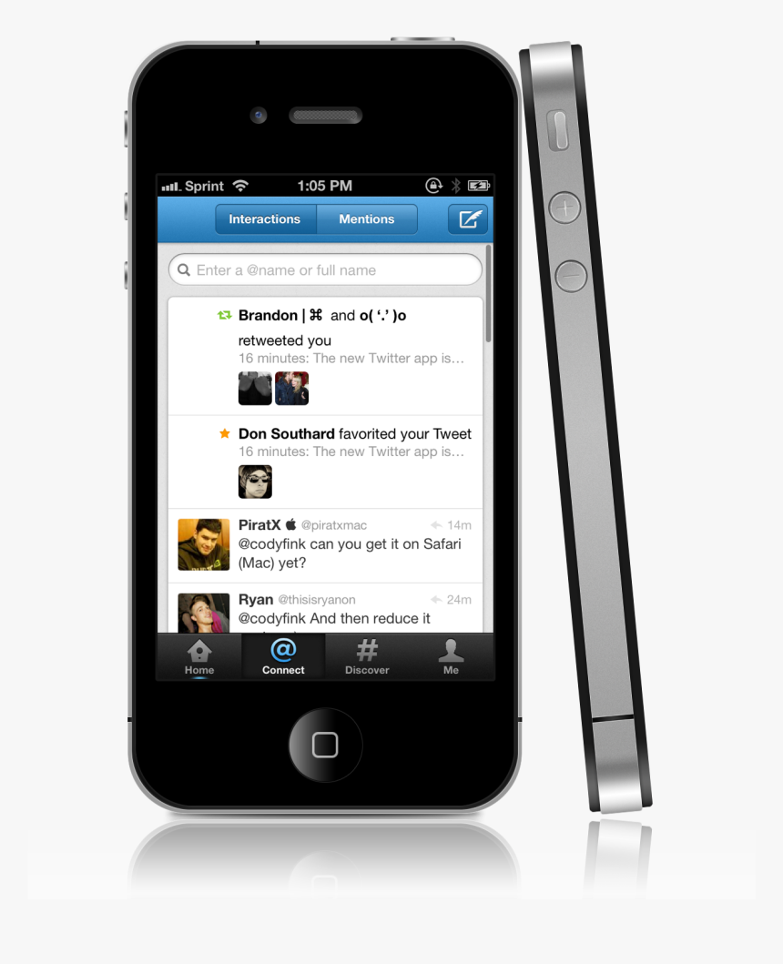 Transparent Twitter App Png - Iphone 1 Transparent Background, Png Download, Free Download