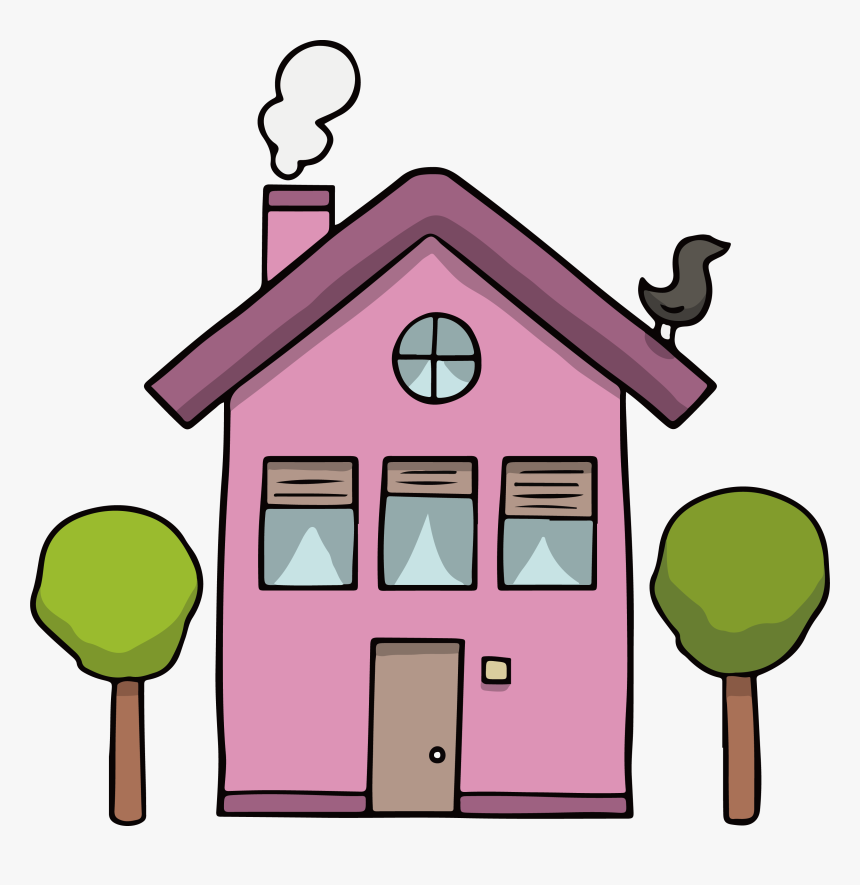 House Clipart Purple - Clipart Little House Cartoon, HD Png Download -  kindpng