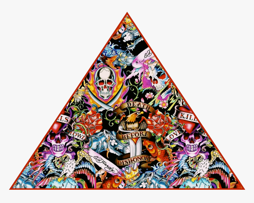 #triangle #icon #ed Hardy #colorful #sticker - Ed Hardy, HD Png Download, Free Download