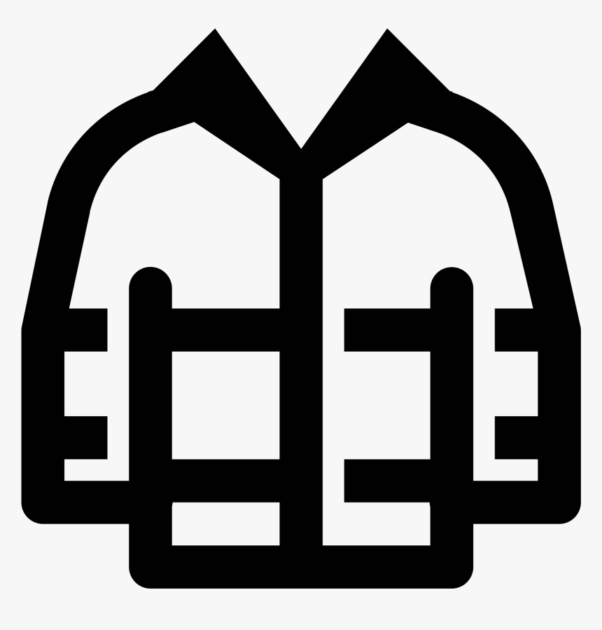 Coat Icon Free Download - Firefighter Jacket Black And White Clipart, HD Png Download, Free Download