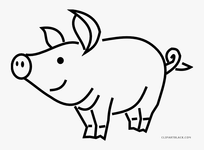 Pig Outline Animal Free Black White Clipart Images Pig Clip Art