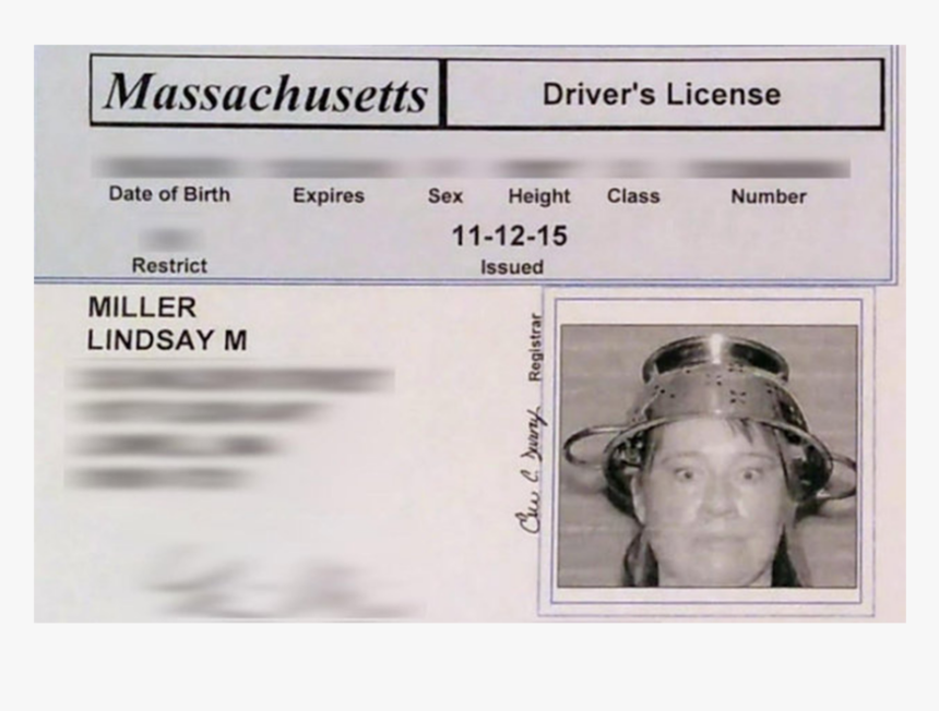 Colander On Head Drivers License, HD Png Download, Free Download