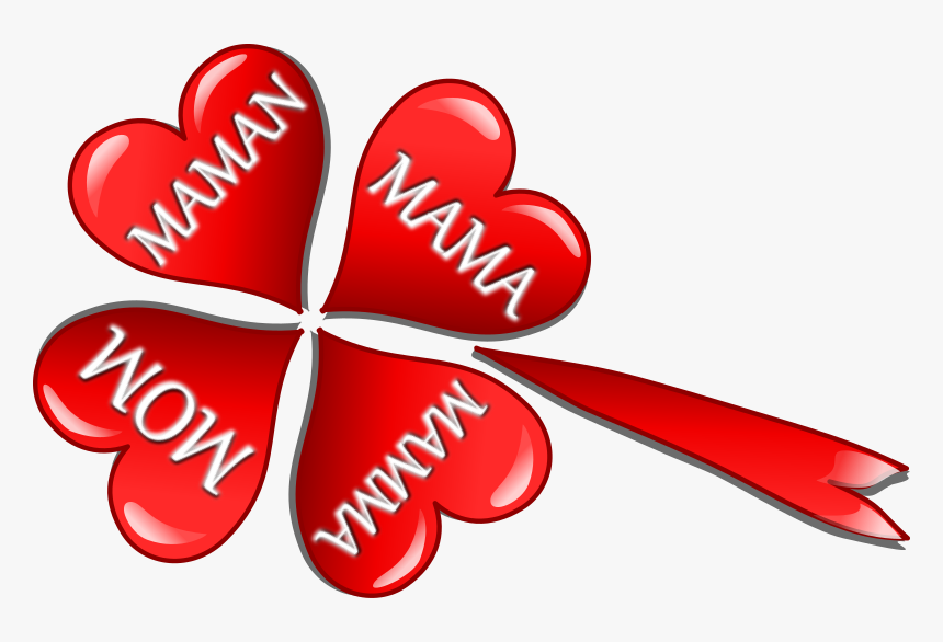 Mother"s Day Hearts In A Four Leaf Clover - Love Maman, HD Png Download, Free Download