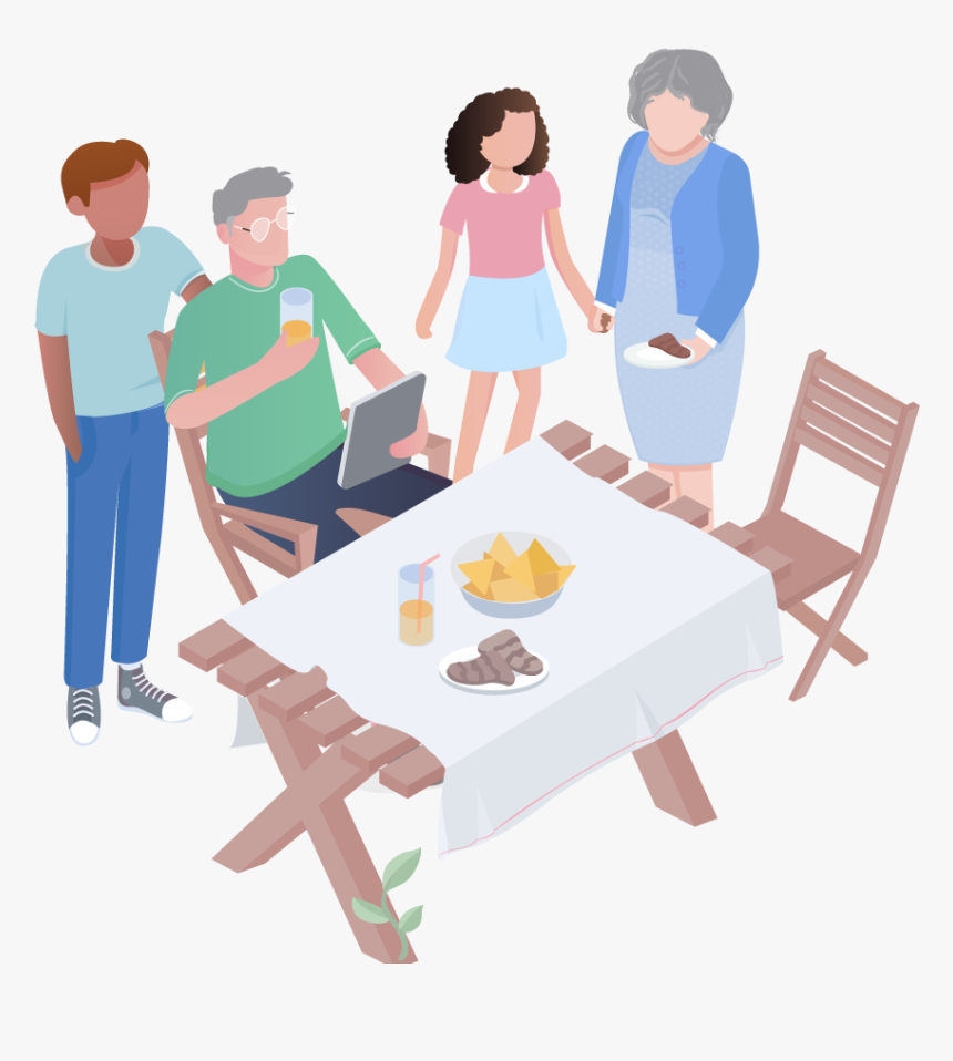 Grandparents And Family - Picnic Table, HD Png Download, Free Download